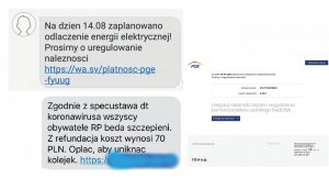 fałszywe powiadomienie od pge