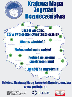 plakat informacyjny o Krajowej Mapie Zagrożeń Bezpieczeństwa