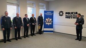 Komendant Powiatowy Policji w Chrzanowie podinsp. Zbigniew Zacher podczas wypowiedzi.
